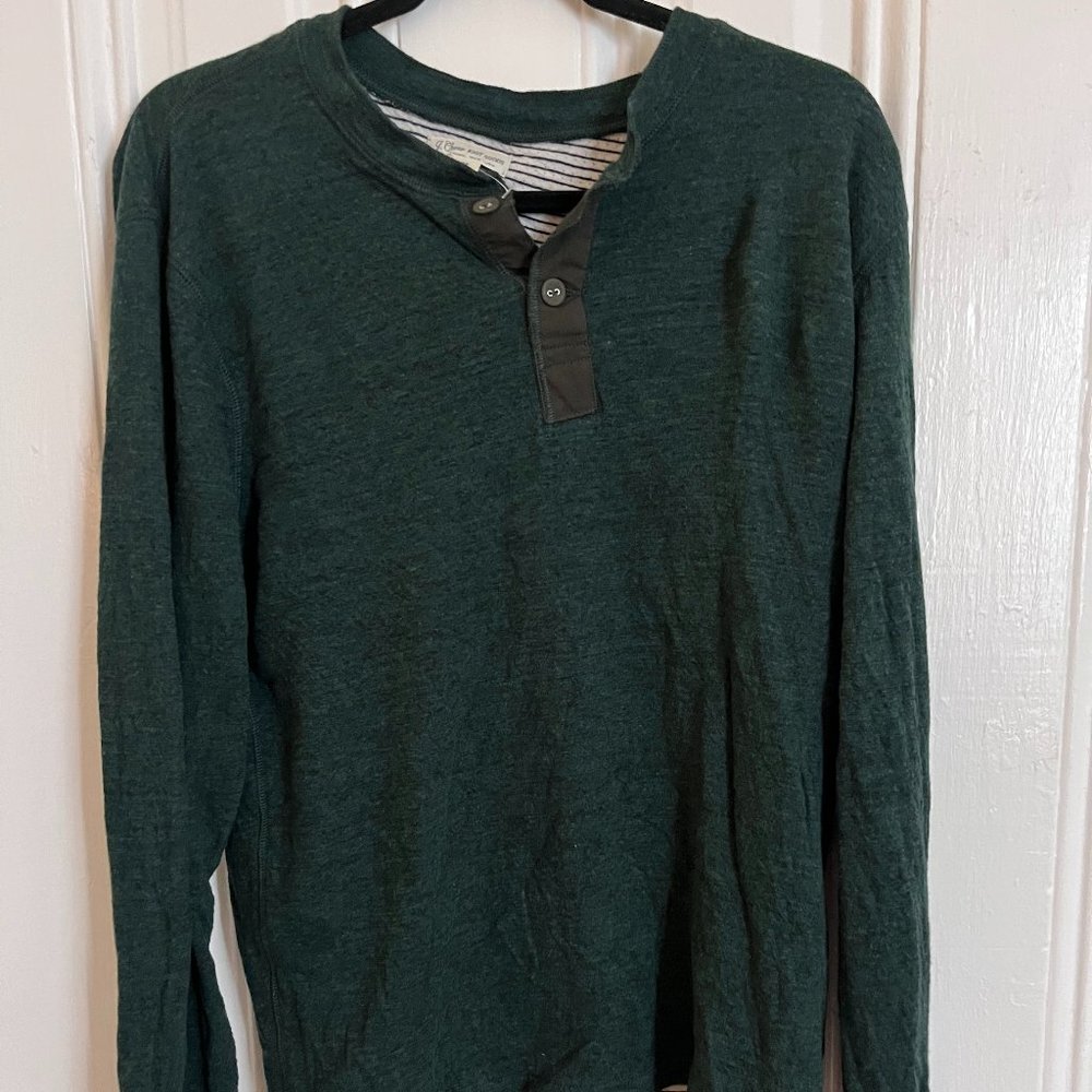 J. Crew Men's Medium Green Long Sleeve Shirt